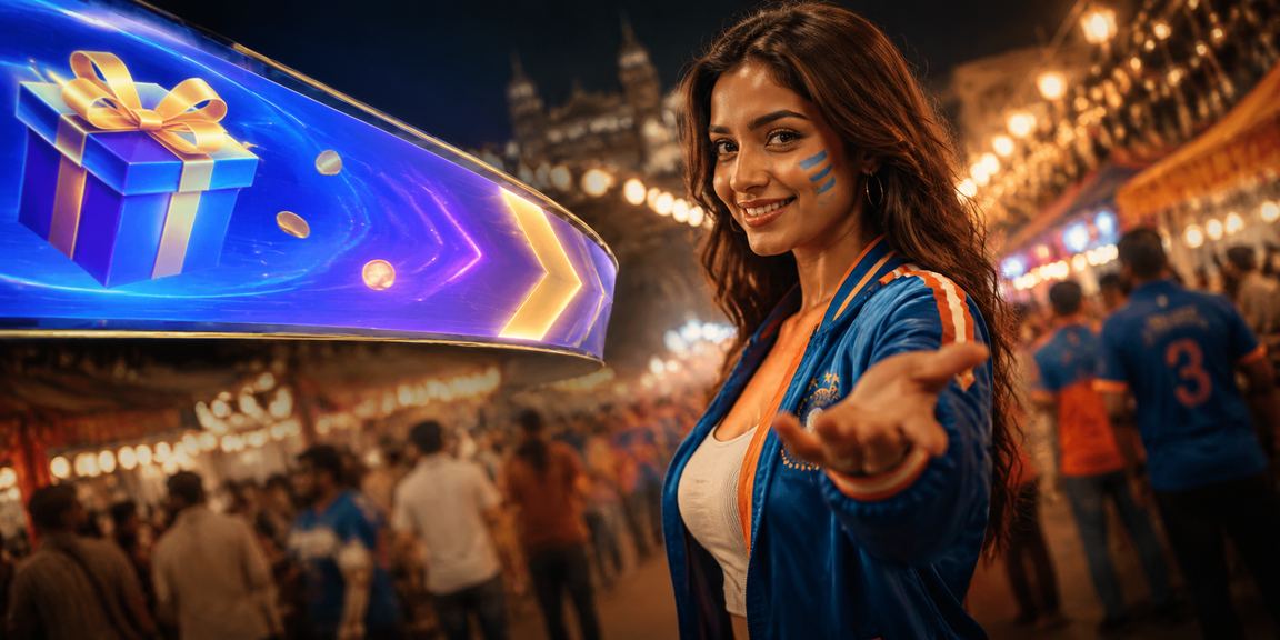 Bustling Indian night market with cricket and betting influences